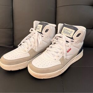 Levi's Men's White and Beige High-Top Sneakers